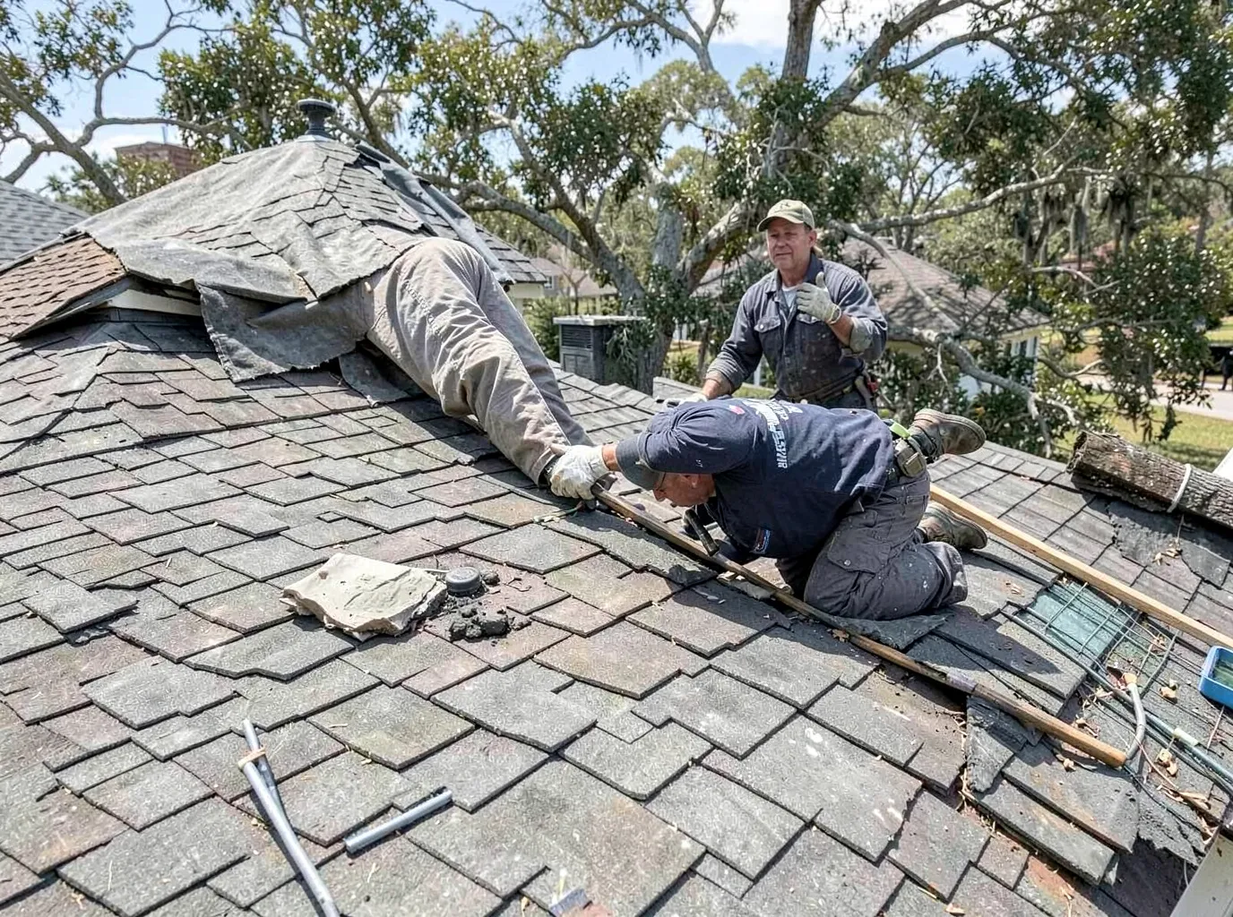Wind Damage Roof Repair in Mount Pleasant